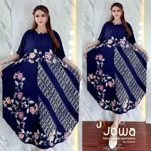 IDEALISME STORE - Naura Daster Kelelawar Batik Cap Rayon Super Busui Friendly Jumbo Bumil Adem Tebal Murah - Fashion Wanita High Quality Dress Lembut