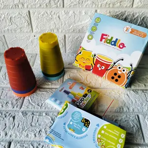 Mainan Susun Gelas [Isi 6 + Kartu] Stacking Cup Mainan Edukasi Menyusun Cangkir | FIDDLO Cup Stacker