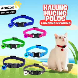 Kalung Kucing Anjing Polos Murah Plus Lonceng Nyaring Bisa Untuk Kitten Adult Aerizoo