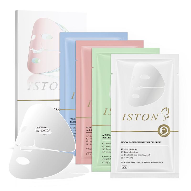 ISTON Mặt Nạ Gel Collagen Sinh Học 4 Gói Chăm Sóc Da Mặt Nạ Thủy Gel Ban Đêm Dưỡng Ẩm Phục Hồi Hàng Rào Chăm Sóc Da Thoải Mái Thích Hợp Cho Mọi Loại Da pack hồng bầu Nail Box Tráng