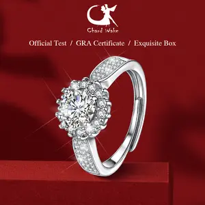 【COD】Chard Wake Cincin Wanita Berlian Fashion Elegan Perhiasan Cewek Original Free Size Cincin Tunangan Hadiah CWR077-Silver