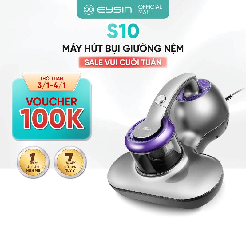 Eysin Máy Hút Bụi Giường Nệm S10 Lực Hút 15000Pa Tia UV Diệt Khuẩn 1 Năm Bảo Hành Miễn Phí Có Dây Dài 5M