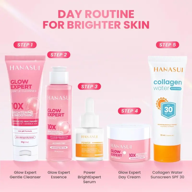 Sabun Cuci Muka Foam Hanasui Glow Expert Gentle Cleanser New Improved Formula - 60ml - Wajah, Facial Wash Wajah Pencuci Mencerahkan Perawatan Berminyak Acid Berjerawat Cleansing Kotoran Membersihkan 4
