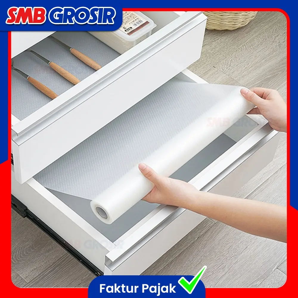 Alas Laci Lemari Slip Mat Transparan Waterproof Alas Tatakan Cabinet Anti Lembab Anti Jamur