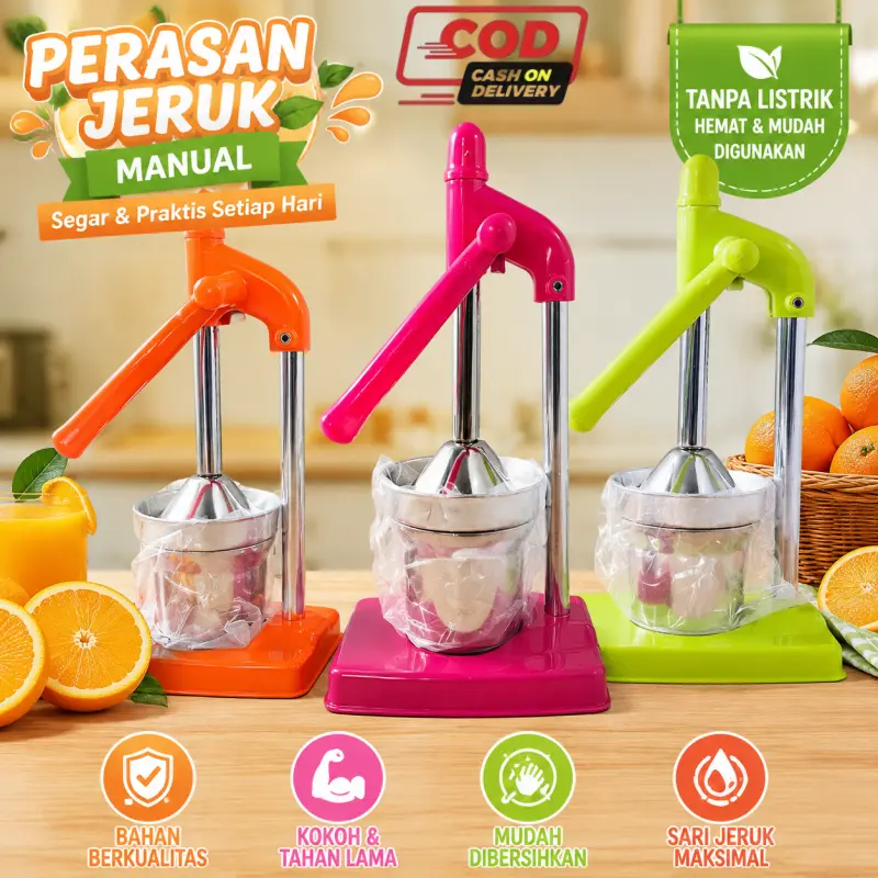 Perasan Jeruk Manual Stainless Steel - Alat Peras Buah Praktis Dapat Sari Maksimal untuk Jeruk Lemon BISA COD