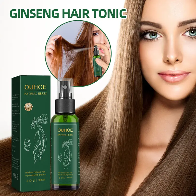 OUHOE Ginseng Hair Growth Liquid Ginseng Essence Moisturizes Hair, Prevents hair loss and Conditioner Hair Growth Spray Shampoo Ginger Haircare Lasting Sampo Vitamin 1