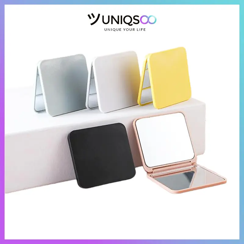 UNIQSOO Cermin Lipat Mini Polos 2 Sisi  Cermin Mini Portable Traveling Kaca Cermin Lipat Makeup MZ016