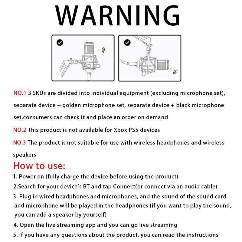 Live Podcast Equipment Set, Professional Live Sound Card with DJ Mixer Effects and Voice Changer, Suitable for Streaming, Podcast Recording, Gaming, TikTok, YouTube Live 2