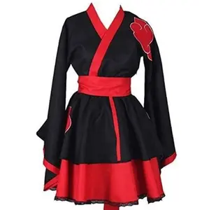 Kostum Akatsuki Dress Fullset Anime Naruto Costume Cosplay Wanita Dewasa