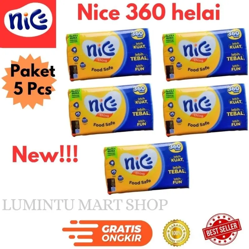 ( Dapat 5pcs ) Nice Facial Tissue Tisu 360 sheets/helai 3