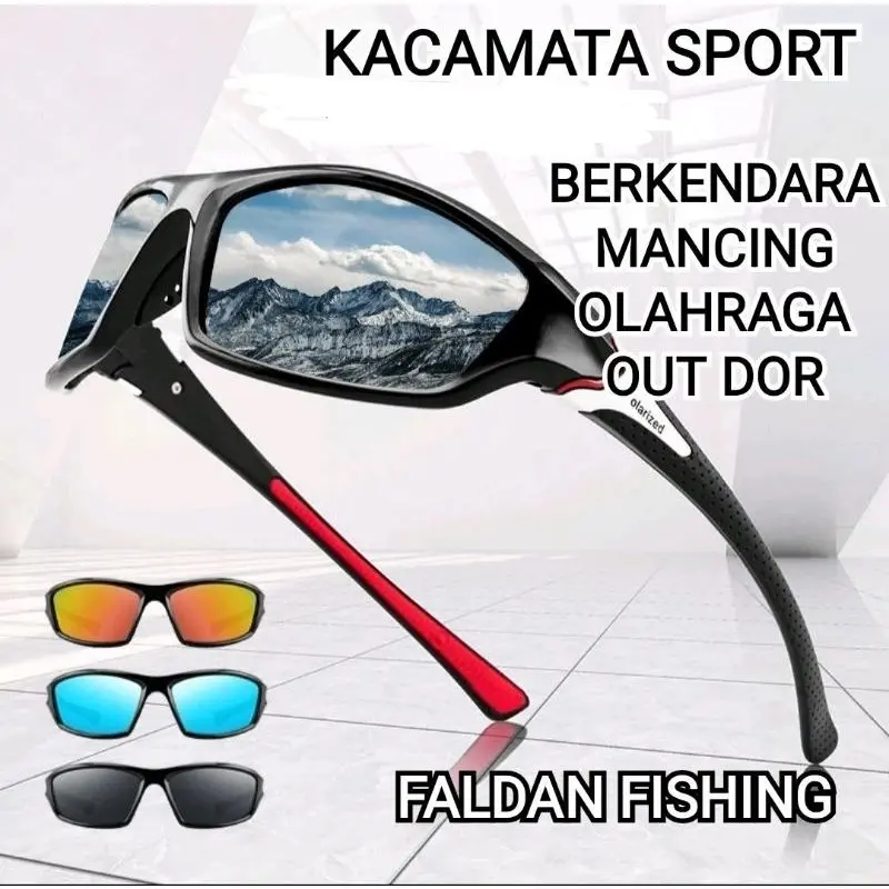 KACAMATA SPORT POLARIZED Untuk Mancing  Bersepeda & Aktifitas Outdoor  Free Kartu Polaris 0
