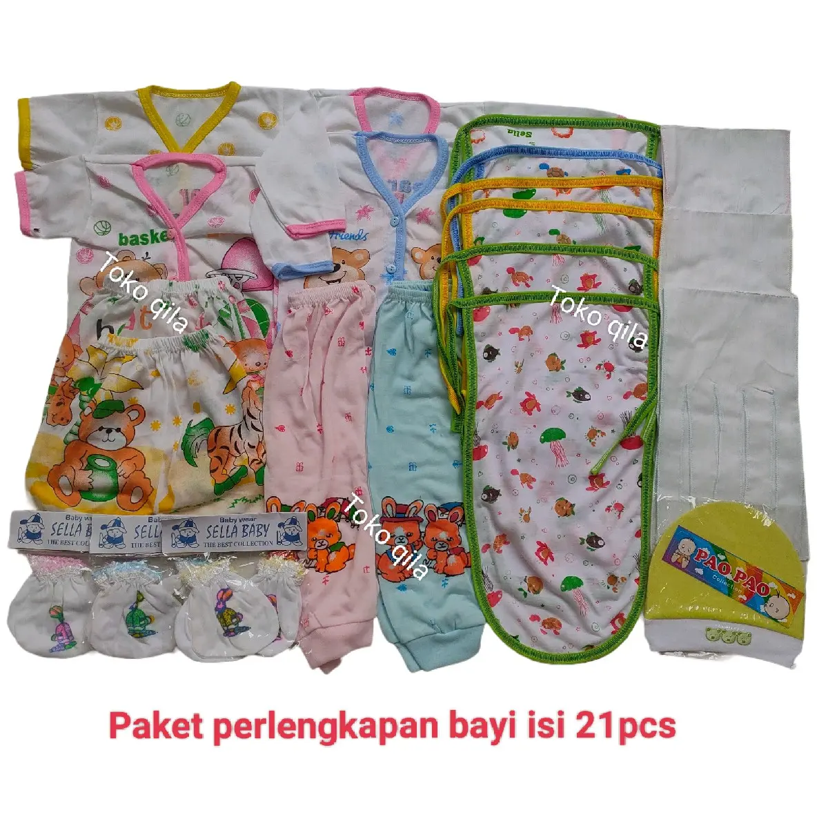 21pcs paket perlengkapan bayi baju bayi celana bayi pakaian bayi kado lahiran kado bayi baru lahir
