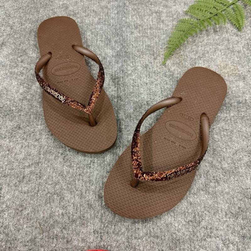 Havaianas - Dép Nữ Kim Tuyến Sợi Quai Cao Su Êm Chân Lâm Trân.