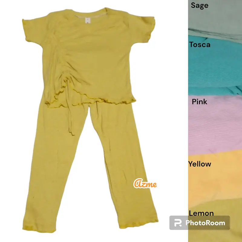 SETELAN CROP TALI SERUT Baju Anak Perempuan usia 5-6 tahun 0