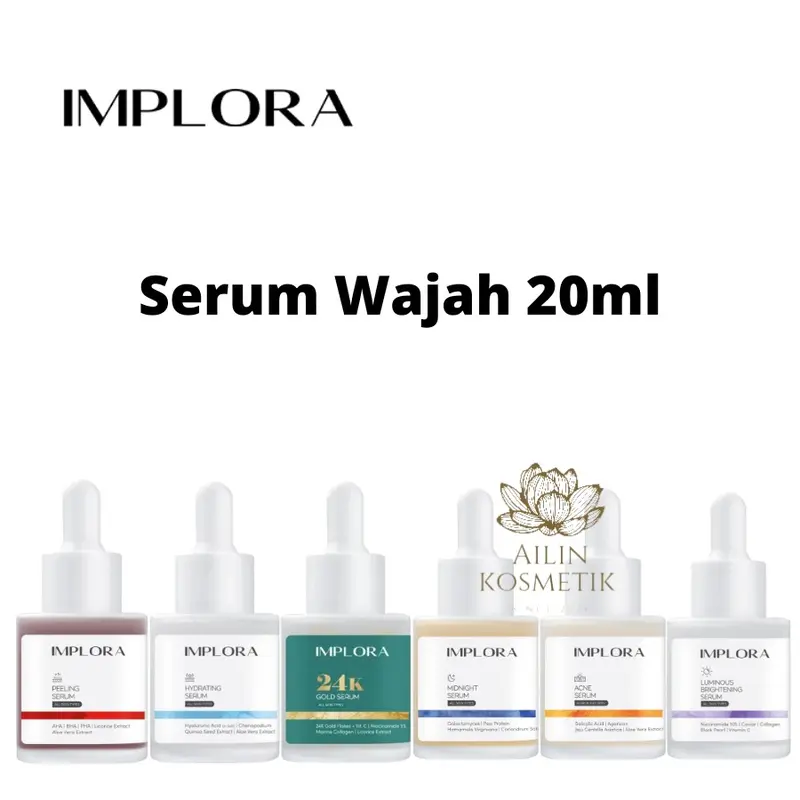 IMPLORA Serum Wajah 20ml | Implora Face Serum Luminous Brightening Acne Midnight Peeling 0