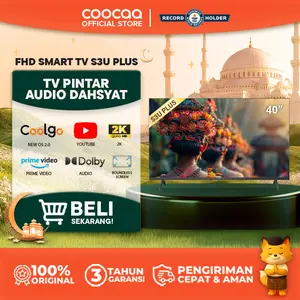 [NEW] COOCAA TV 40 inch S3U Plus - Coolita 3.0 - Smart TV - 2K LED - HDR 10- Voice Control - Youtube/ Prime Video - Dolby Audio - Eye Care - Coolink - Karaoke Boomer - Virtual Remote (COOCAA 40S3U Plus)