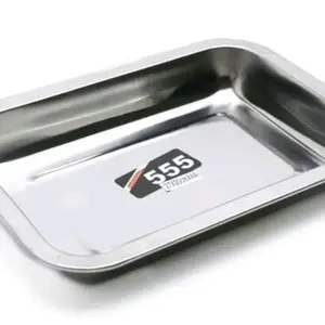 nampan stainless stell 555 ukuran 40cmx30cm / baki tray stainless / tatakan gelas / nampat tempat sayur serbaguna Makan Steel