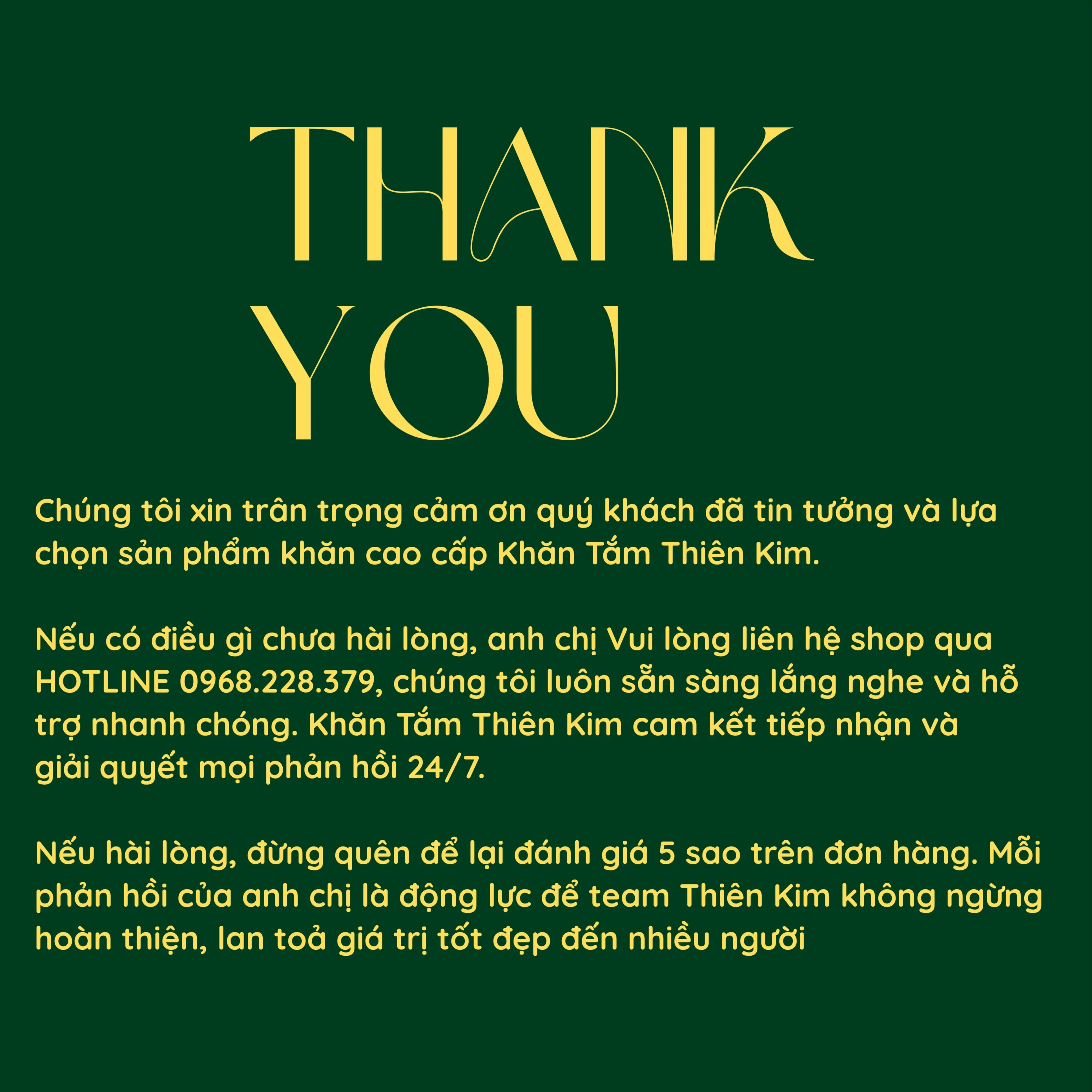 Tặng 1 lá thư cảm ơn anh chị đã tin tưởng