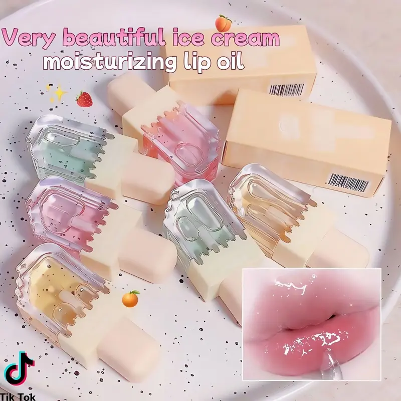 Natural plant extract highly moisturizing lip oil deeply nourishes lips 48 hours long-lasting moisturizing fine shimmer lip oil