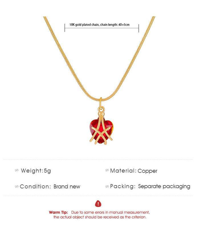Kalung hati Loket Batu Hari Jadi Rantai Leher Bertuah Gadis Kalung Keluli Titanium Wanita Tidak Luntur Daun 1