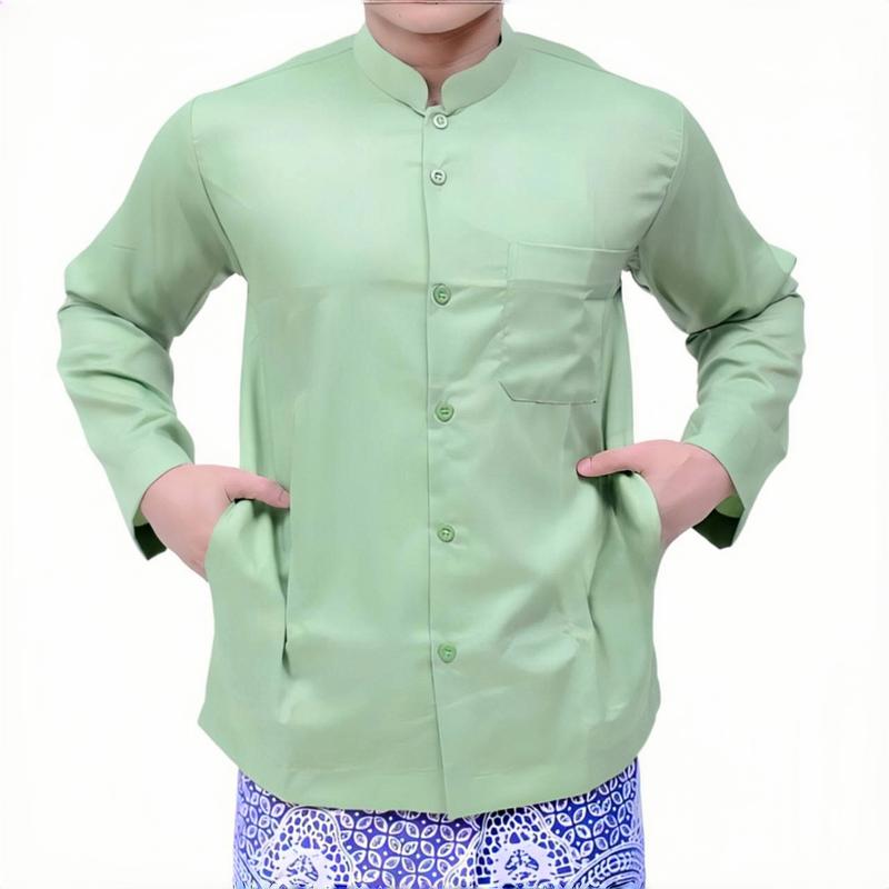 Product Introduction of Koko haibah baju koko habib dewasa lengan panjang saku samping bahan katun poli adem produk lokal koko ammu ibrahim untuk Putih Cokelat Hitam baju koko modern nyaman 32