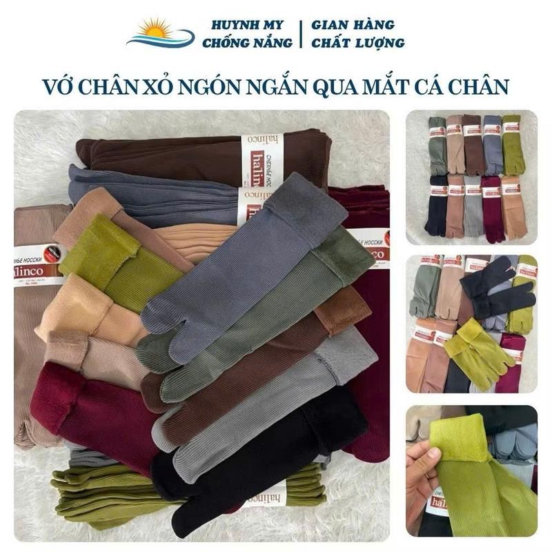 Huynh My Vớ Chân Xỏ Ngón Ngắn Qua Mắt Cá Chân Có Lót Nỉ Dày Dặn Bênh Trong Co Dãn Tốt Phù Hợp Ủ Kem Chống Nắng Màu Sắc Đa Dạng