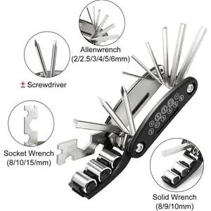 Kunci Sepeda 16 in 1 Tool Kit Baja Kunci Shock Lipat mini Set Motor Bicycle