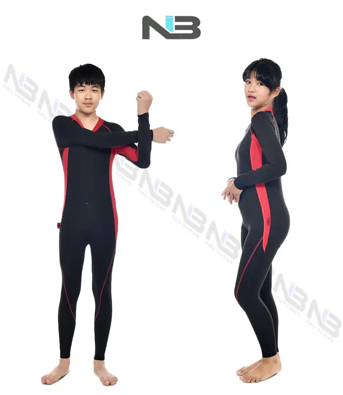 NIBER SPORT Baju renang anak laki laki dan perempuan usia 7-14 tahun,BAJU RENANG TERUSAN PANJANG 3