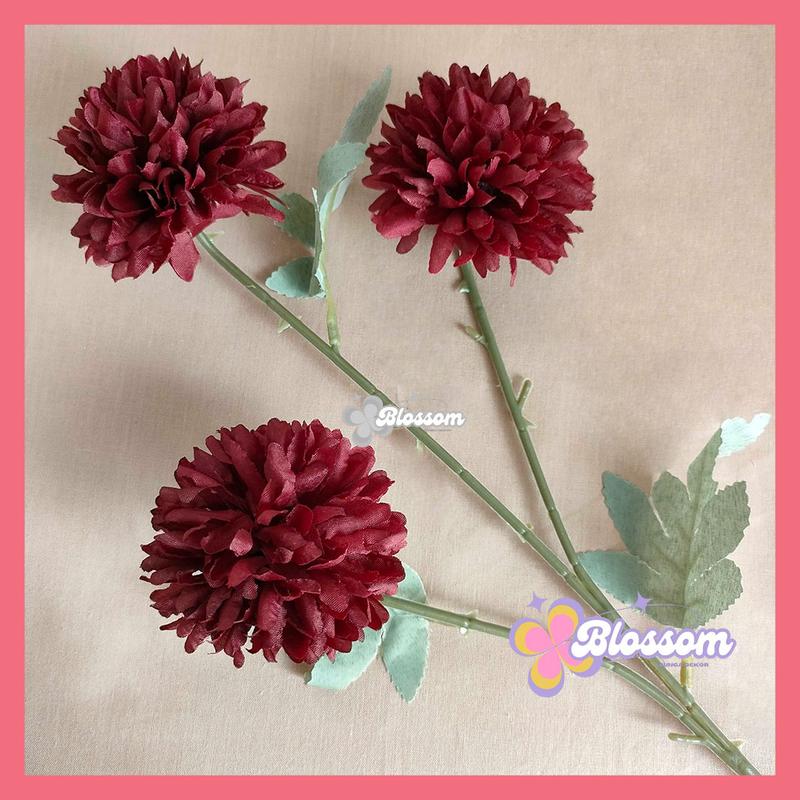 Artificial Flower Snow Pompom Bunga Palsu Plastik Hias Dekorasi Pesta Bouquet Buket Kantor Rumah 4