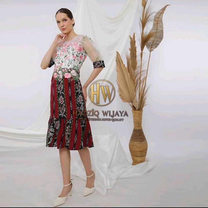 DRESS TENUN TILE BORDIR GARDEN TEBAL Wanita 0