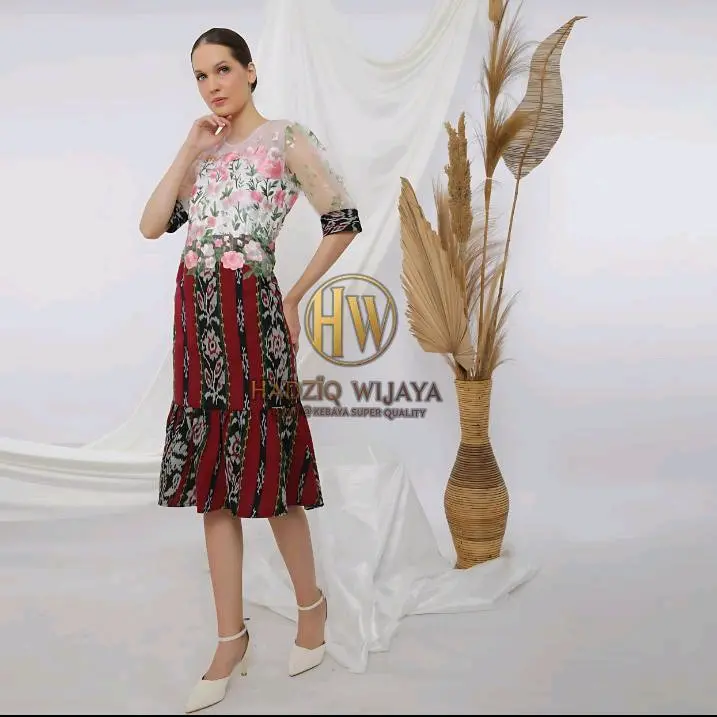 DRESS TENUN TILE BORDIR GARDEN TEBAL Wanita 0