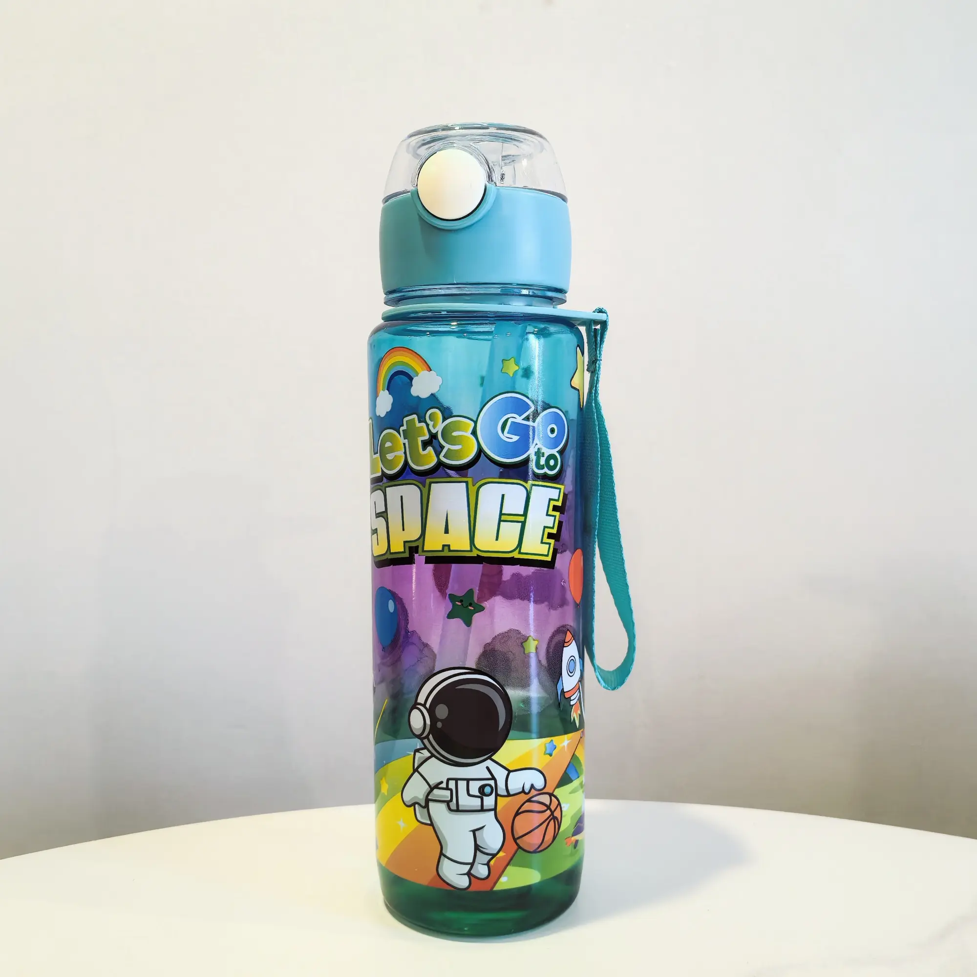 700ml Cartoon Drinking Bottle Shoulder Strap Straw Bottle Water Bottle High Kitchenware