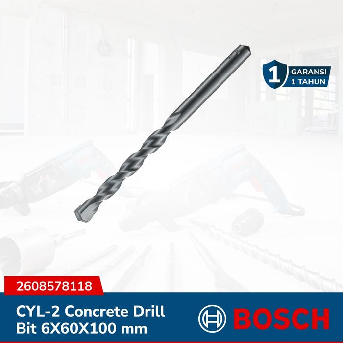 Gambar BOSCH Mata Bor Beton CYL-2 Concrete Drill Bit 6X60X100 mm - 2608578118 dari Smart Power Solution Kota Administrasi Jakarta Pusat Tokopedia