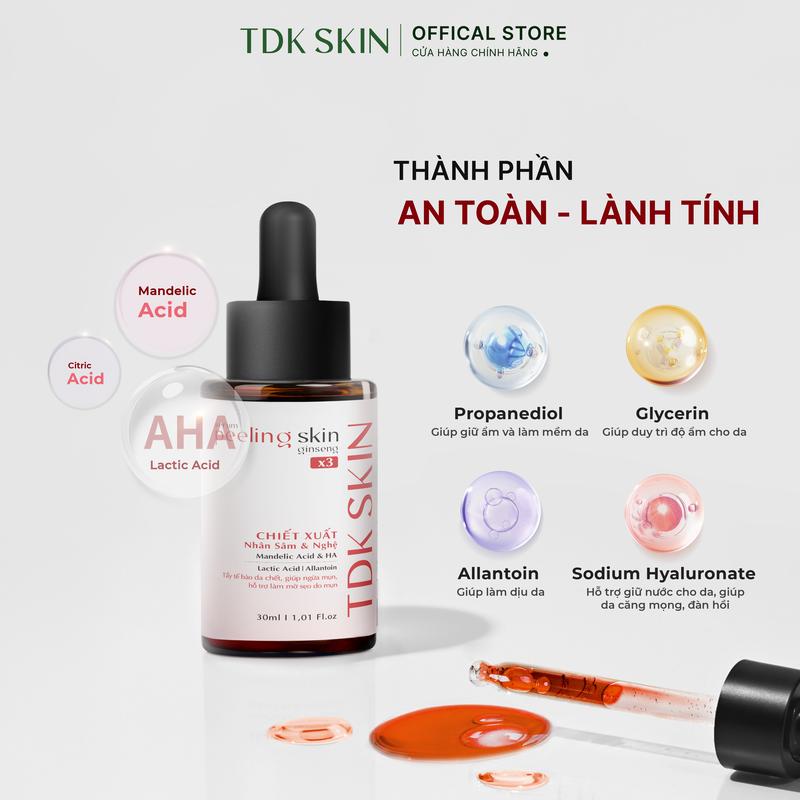 Serum Peeling Skin Ginseng X3 hỗ trợ cải thiện sẹo rỗ mụn giảm thâm 30ml - TDK SKIN
