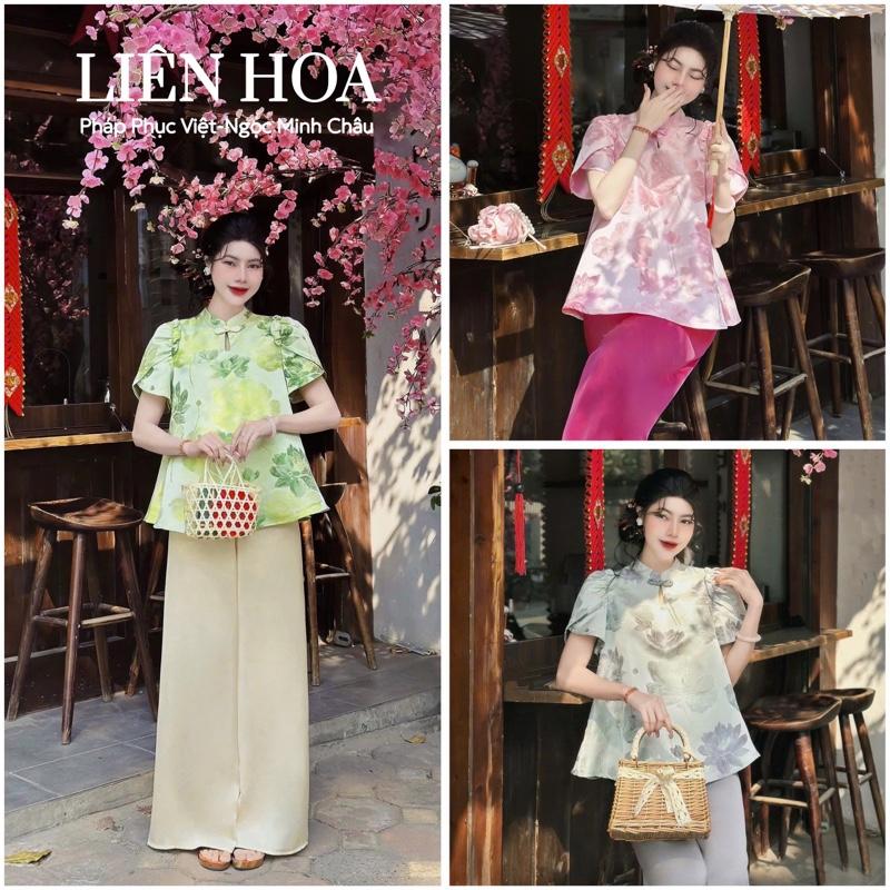 Liên Hoa-Pháp Phục Việt Ngọc Minh Châu/Bộ quần áo đi chùa Nữ 1