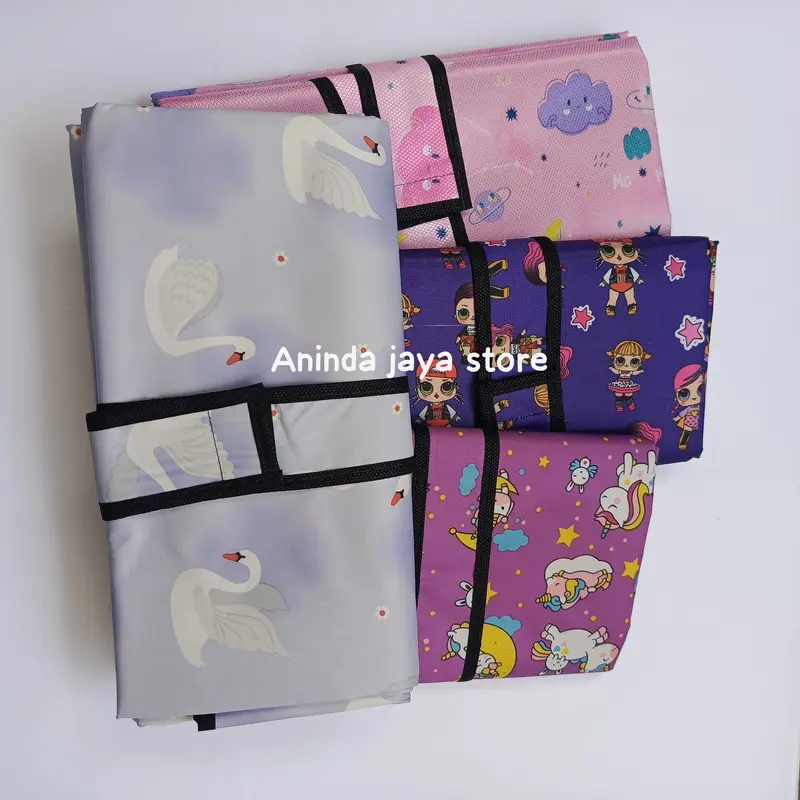 TIKAR PIKNIK 100X150CM MOTIF RANDOM | TIKAR LIPAT MOTIF | TIKAR MICROSATIN WATERPROOF 2