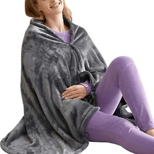 USB Electric Heated Blanket 3 Heating Levels Fleece Heated Blanket Portable Body Warmer Blanket Quickly Heated Cape Pad