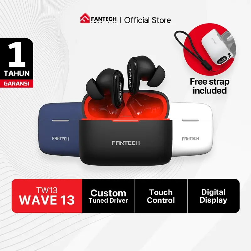 Fantech Life True Wireless Earphone TWS Wave TW13 Bluetooth 5.3 Earbuds, Suara Jernih & Koneksi Stabil 0