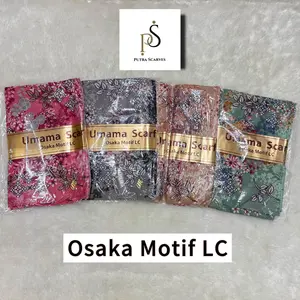 PAKET USAHA VOAL OSAKA MOTIF LC METAL LOGO Original By Umama Scarf