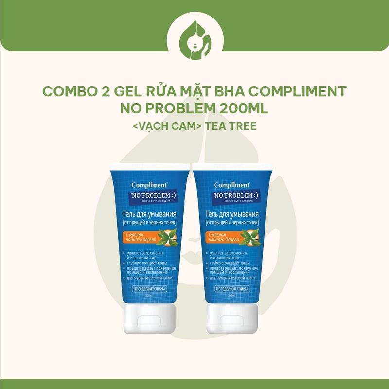 [MIA LÊ]-COMBO 2 Gel rửa mặt BHA Compliment No Problem 200ml