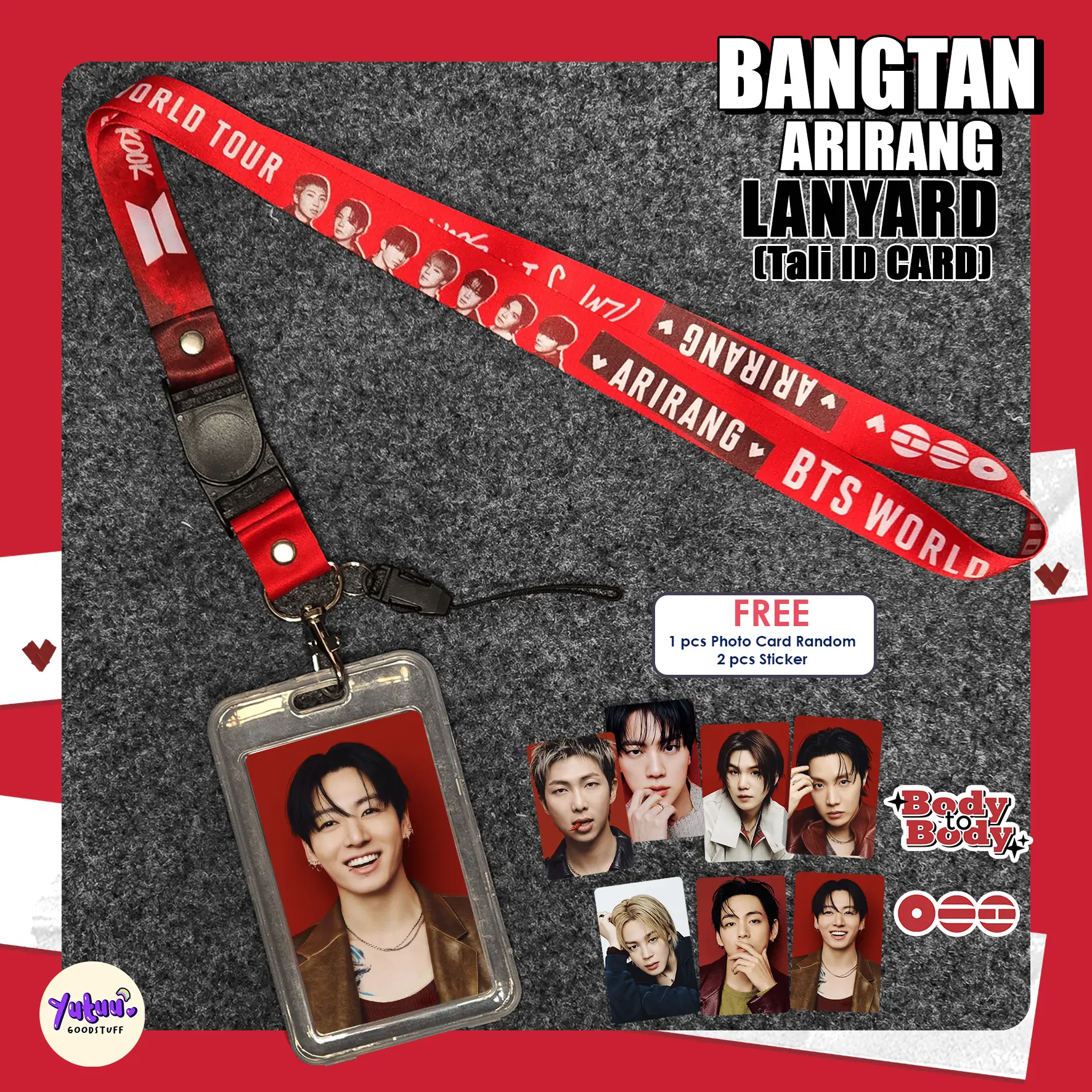 Lanyard Bangtan ARIRANG / Lanyard Kpop/ Tali ID Card
