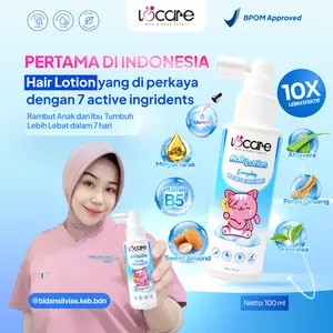 Locare Hair Lotion Rambut Tumbuh dalam 7 Hari dengan Panax Ginseng, Minyak Jarak & Vitamin B5 Perawatan Rambut Anak dan Dewasa Bantu Menumbuhkan & Menebalkan Rambut, Atasi Rambut Tipis, Rontok & Ketombe.
