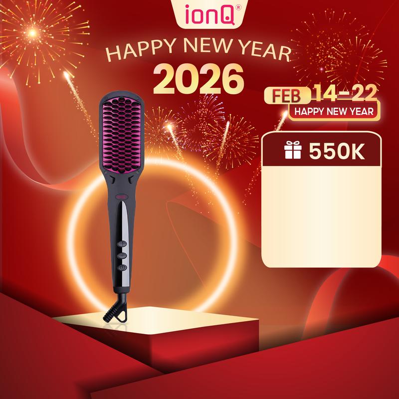   QUÀ S1  Lược điện chải tóc ionQ Silky 200 triệu ion âm lõi gốm T-Gross chăm sóc tóc suôn mượt 