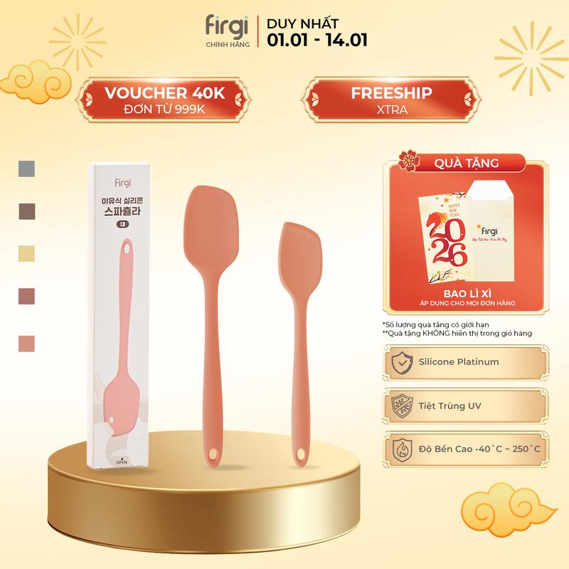  Dụng Cụ Nấu Ăn Dặm Cho Bé Thìa  Phới  Dẹt Spatula Platinum Silicone Cao Cấp Firgi Hàn Quốc 