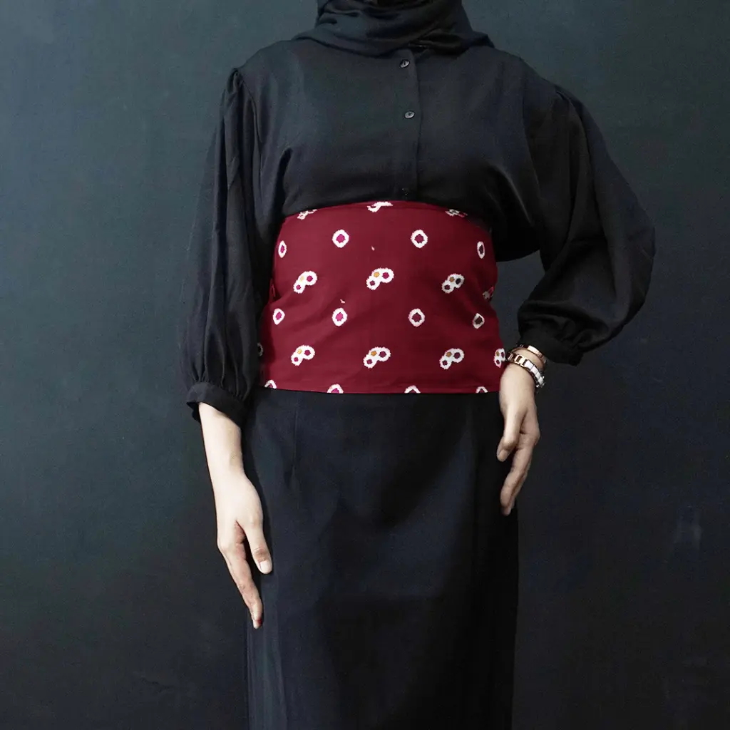 Zahra Batik - Angkin Tali Kebaya Motif Jumputan Obie Belt Katun Perempuan Sabuk Batik Katun Perempuan
