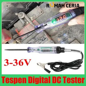 【READY STOCK】Tespen Digital DC Tester Testpen Kelistrikan Listrik Mobil Motor 6v/12v/24v/36v Auto Voltage Universal Digital Obeng Testpen DC COD