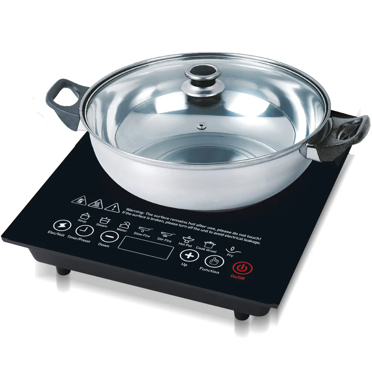 PowerPac Hot Pot Cooker with Stainless Steel Pot (PPIC888)