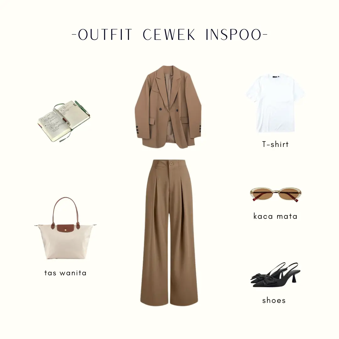 Ootd Blazer Korean Style ( Baju + Blazer + Celana ) Outfit 3 IN 1 Simple Casual - CL32 Panjang Casual Dewasa Cantik Kancing Nyaman Kantong Atasan Oversize Linen Pendek Crinkle Katun Setelan Basic Airflow