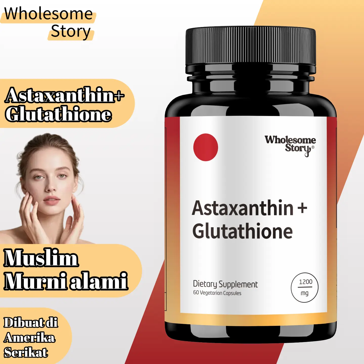 glutathione untuk wajah Perawatan Kulit Usia 25 dengan dan ALA Astaxanthin + Glutathione antioksidan