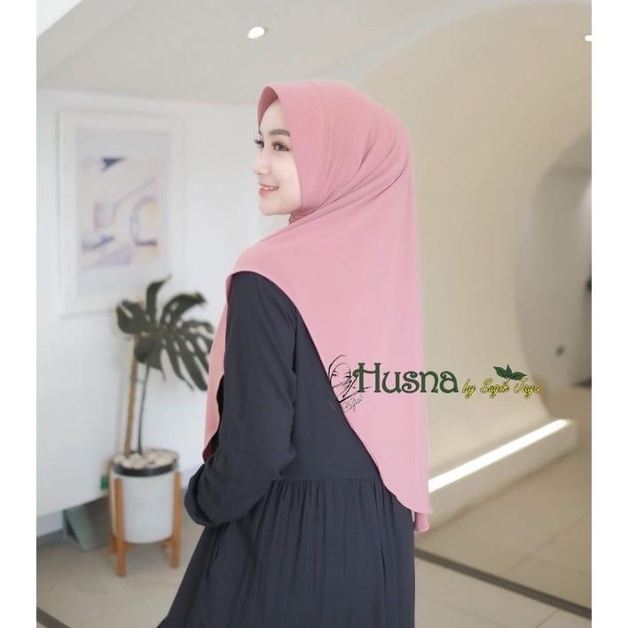 Hijab Ped Marwah Dewasa Husna Jersey Premium nyaman panjang muslim instan kerudung wanita Lembut Variasi Oval Khimar 7